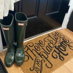 HUNTER Original Buckle Strap Tall Gloss Rain Boots (Wellies) US Size 7